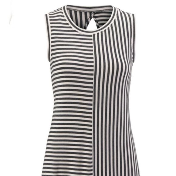 CAbi London Tank #3417 Gray Striped Top Sz Small - Picture 7 of 9